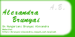alexandra brunyai business card